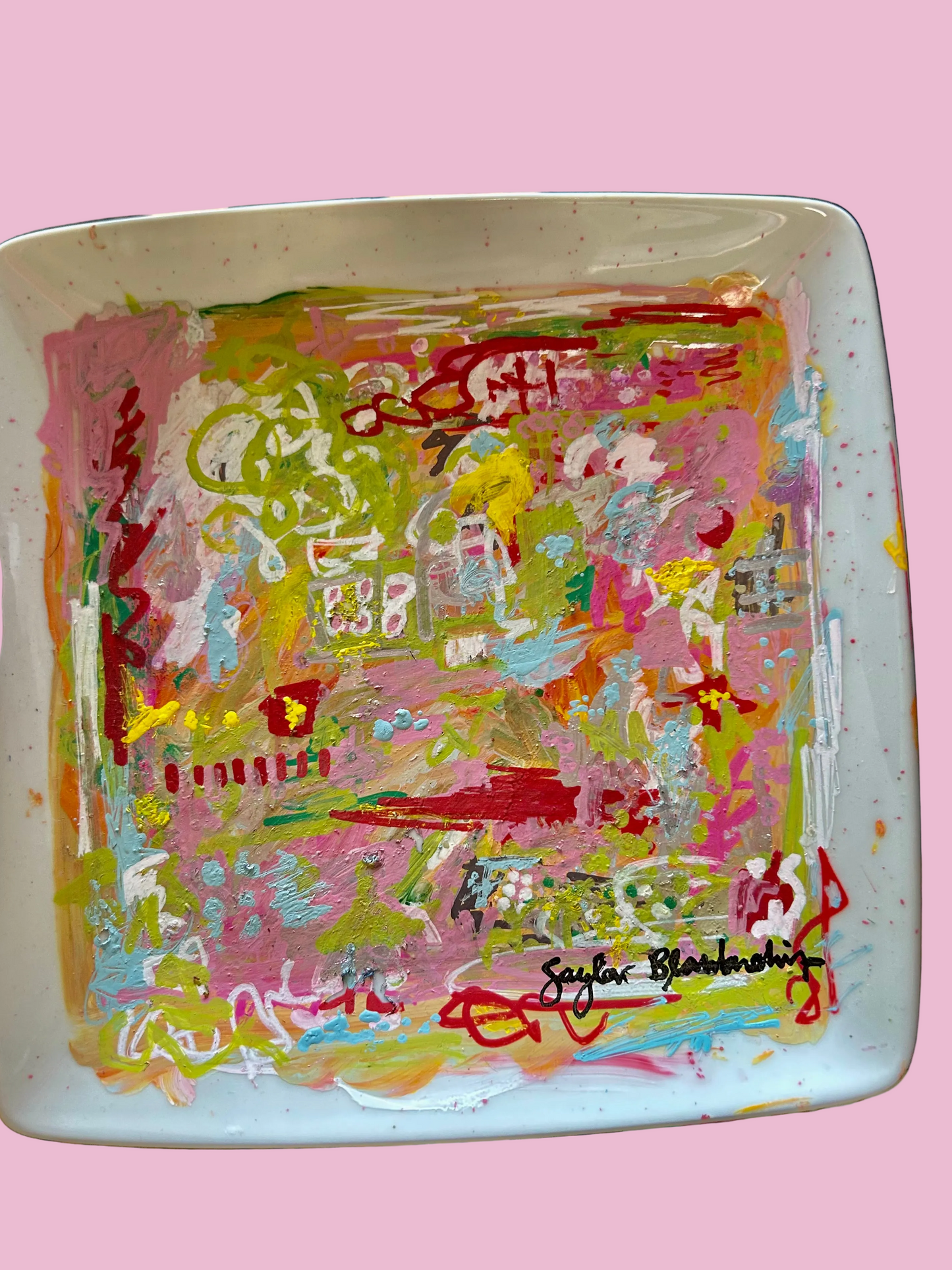 Painted plates art to display or to decorate for holidays