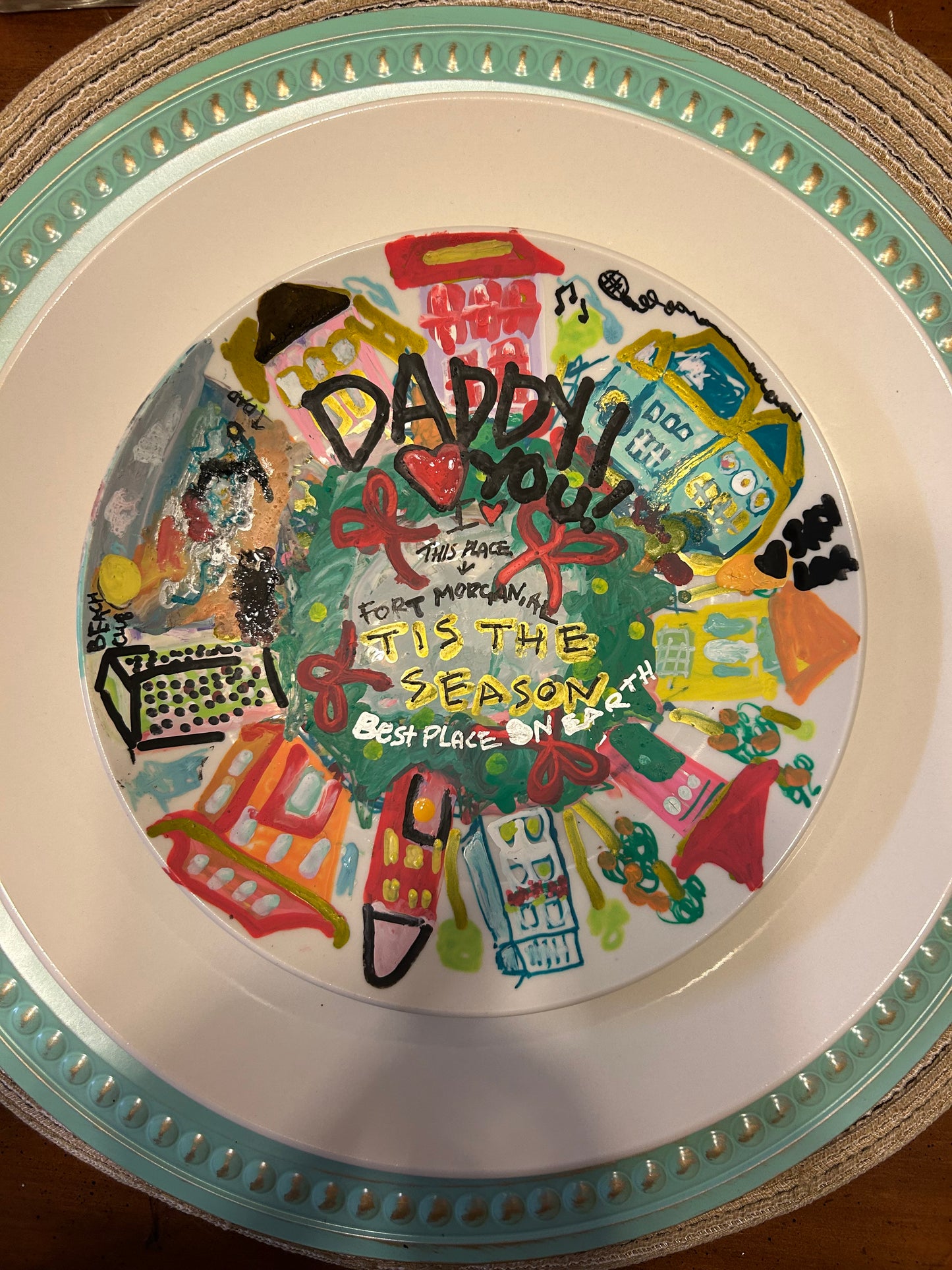 Painted plates art to display or to decorate for holidays