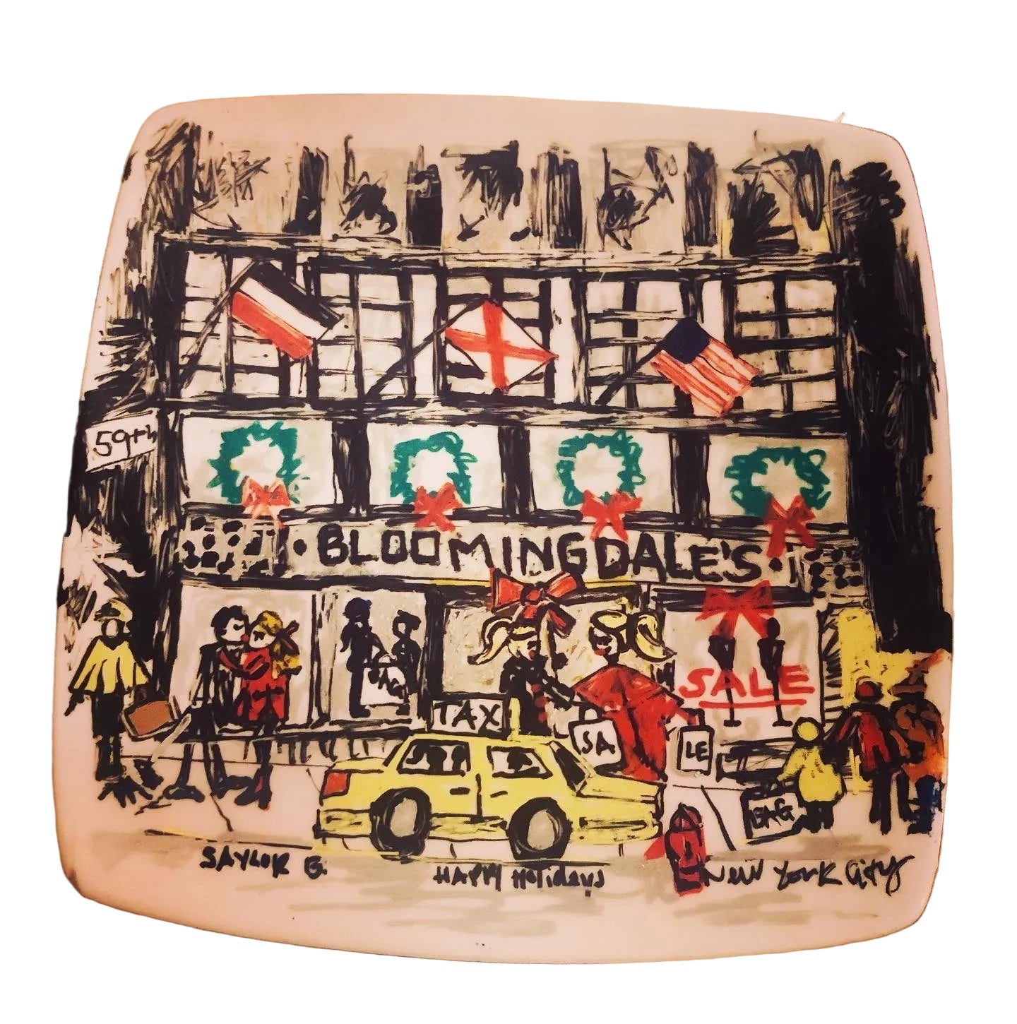 Painted plates art to display or to decorate for holidays