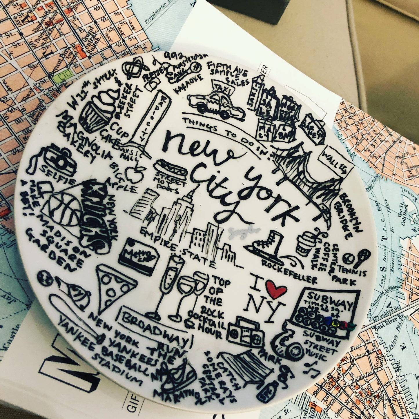 Painted plates art to display or to decorate for holidays