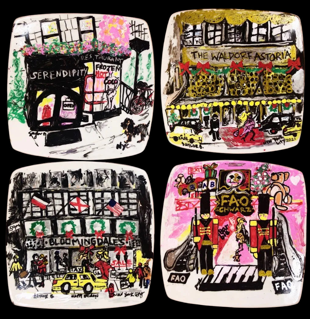 Painted plates art to display or to decorate for holidays