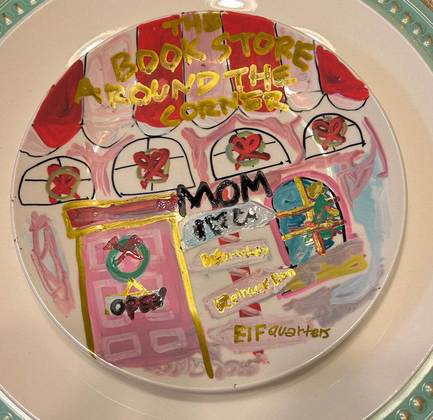 Painted plates art to display or to decorate for holidays